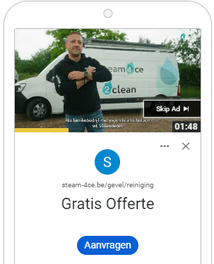 YouTube-advertentie voor 2Clean & Steam4ce